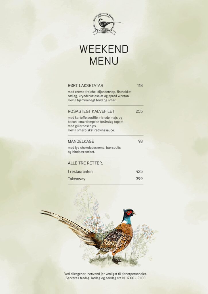 WEEKEND MENU