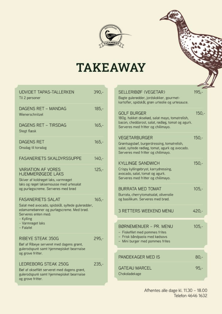TAKE-AWAY MENU
